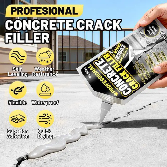 Alt view image 2 of 6 - Concrete Crack Filler, 2.65LB High Elasticity Cement Crack Repair Sealant | Slab Concrete Waterproof Repair Sealant for Driveways, Walkways, Patio, Joint, Indoor and Outdoor Quick Drying Sealer - Grey