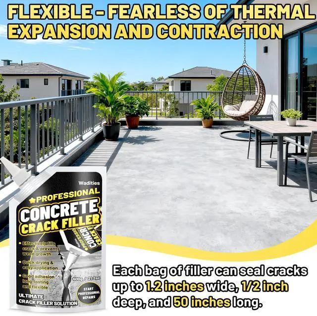 Alt view image 3 of 6 - Concrete Crack Filler, 2.65LB High Elasticity Cement Crack Repair Sealant | Slab Concrete Waterproof Repair Sealant for Driveways, Walkways, Patio, Joint, Indoor and Outdoor Quick Drying Sealer - Grey