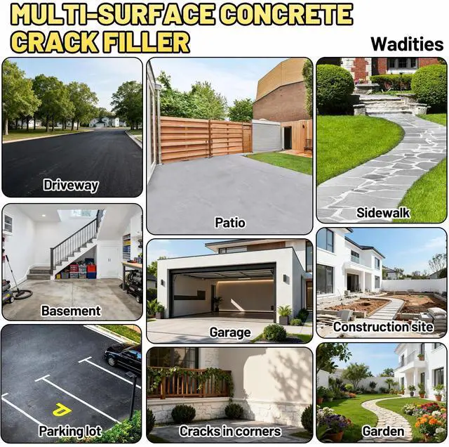 Alt view image 6 of 6 - Concrete Crack Filler, 2.65LB High Elasticity Cement Crack Repair Sealant | Slab Concrete Waterproof Repair Sealant for Driveways, Walkways, Patio, Joint, Indoor and Outdoor Quick Drying Sealer - Grey