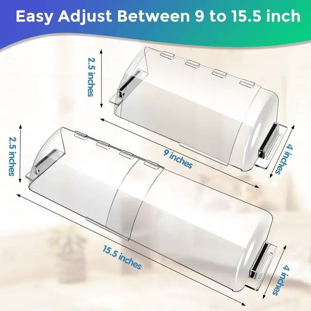 Alt view image 2 of 7 - 2-Pack Magnetic AC Air Vent Deflectors, Adjustable 9"-15.5" | Thick adjustable vent redirectors with strong large magnets fit 9"-15.5" floor, wall and ceiling registers for AC and heat