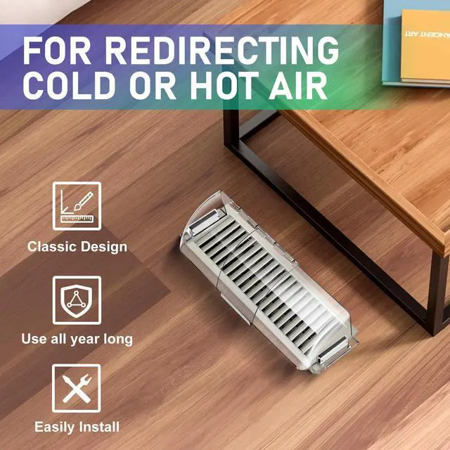 Alt view image 6 of 7 - 2-Pack Magnetic AC Air Vent Deflectors, Adjustable 9"-15.5" | Thick adjustable vent redirectors with strong large magnets fit 9"-15.5" floor, wall and ceiling registers for AC and heat