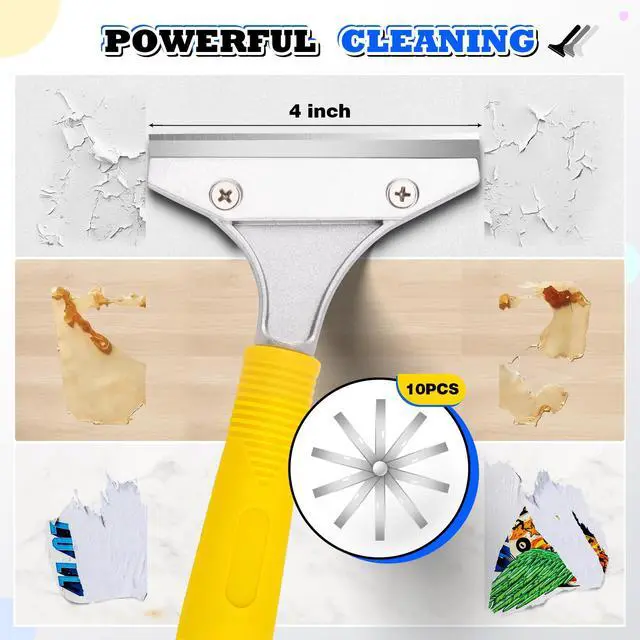 Alt view image 5 of 6 - Scraper Tool 5.4 ft (65 in), Adjustable Floor Scraper | Heavy-duty paint scraper with 4-Inch Razor Blade, long-handle razor scraper for cleaning windows, glass, shower, gum, tile