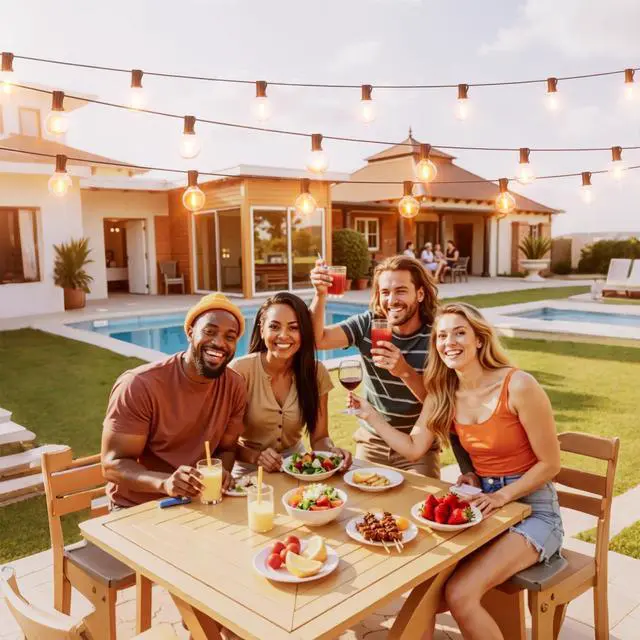 Alt view image 6 of 7 - Outdoor String Lights 25 FT G40 LED Patio Hanging Light Waterproof | 13 Shatterproof Edison Bulbs, Connectable Hanging Globe Light for Outside Backyard Party Warm White