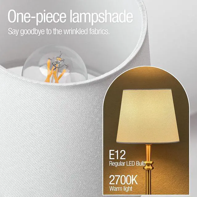 Alt view image 5 of 7 - Cordless Lamp-Battery Operated Table lamp, 4000mAh Rechargeable, Stepless Dimmable, Small Touch Bedside Lamp with Fabric Shade, for Dining, Patio, Bathroom(Gold)