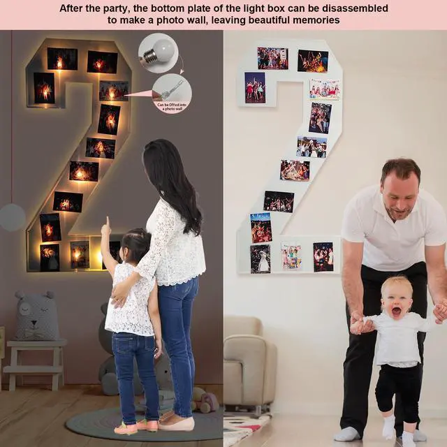 Alt view image 6 of 6 - 4FT Plastic Marquee Numbers 1 Light Up Number Quick Assembly ToolFree | Corrugated Plastic Light Up Sign for Birthday Party Event Decor - Photo Wall Background, Yard Sale Signs, Holiday Display