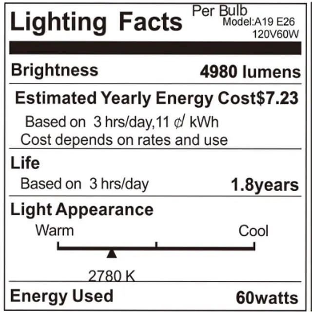 Alt view image 7 of 7 - 60 Watt Incandescent Light Bulbs, A19 60 WATT Incandescent Bulb Shatter Resistant Rough Service Light Bulb Dimmable(8 Pcs)