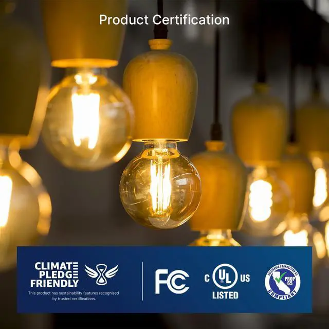 Alt view image 5 of 7 - G16.5 Dimmable LED Candelabra Bulbs 60W Equivalent, LED E12 Chandelier Light Bulbs, 550LM, CRI90, 5.5W, AC 120V, 6 Pack, 2700K Soft White
