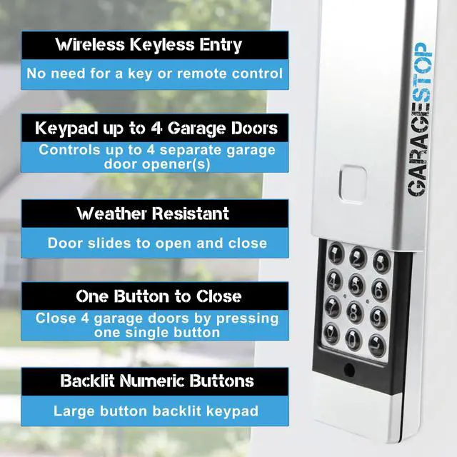 Alt view image 5 of 6 - 1 for Marantec Garage Door Keypad, Wall Mount Garage Door Opener Keypad M13-631, 104053, Wireless Garage Door Keypad Opener fits Marantec Garage Door