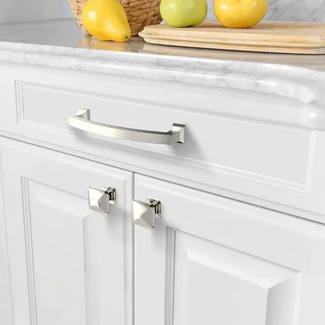 Alt view image 4 of 6 - 10 Pack Brushed Satin Nickel 5 Inch(128mm) Hole Centers Kitchen Cabinet Pulls Cabinet Hardware Kitchen Handles for Cabinets Cupboard Handles Drawer Pulls ZH0009BSN