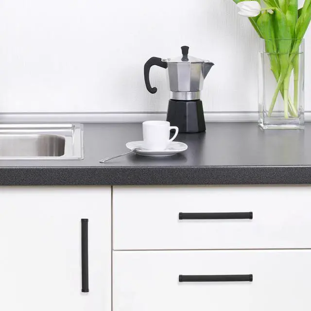 Alt view image 5 of 6 - 10 Pack 5 Inch Matte Black Kitchen Cabinet Handles Knurled Cabinet Pulls Black Drawer Pulls Kitchen Hardware