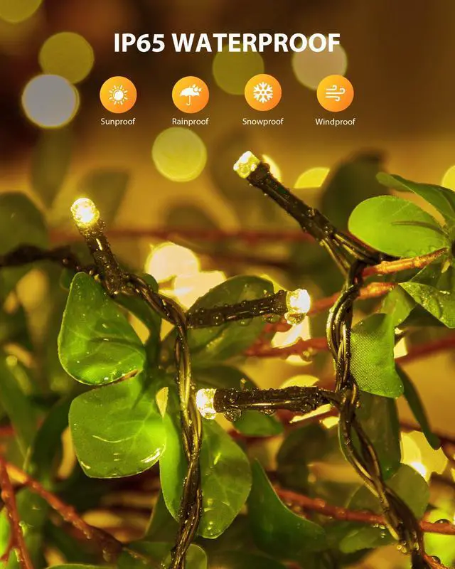 Alt view image 4 of 7 - 2 Pack Solar String Lights Outdoor Waterproof, 92Ft 240 LED Solar Lights Outdoor with 8 Modes, Outdoor Light Solar Powered for Patio Yard Tree Garden Party Decorations, Warm White