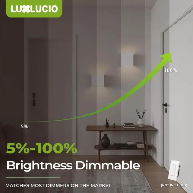 Alt view image 3 of 7 - Indoor Outdoor Up and Down Wall Sconce, 5%-100% Dimmable 18W, 5 Color Temperature Selectable (2700K-5000K), Modern Lighting for Living Room/Porch, CRI90+, 120V-277V, ETL FCC Certified