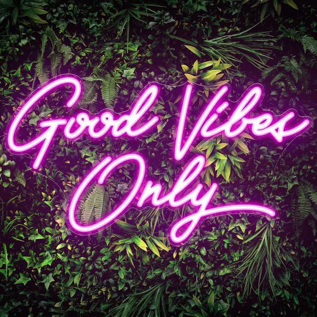 Main image of Good Vibes Only Neon Signs for Wall Decor 17.7" x 9.9" | Pink Good Vibes Only LED Sign for Bedroom, Party, Bar, Salon - Best Gifts for Birthday, Christmas