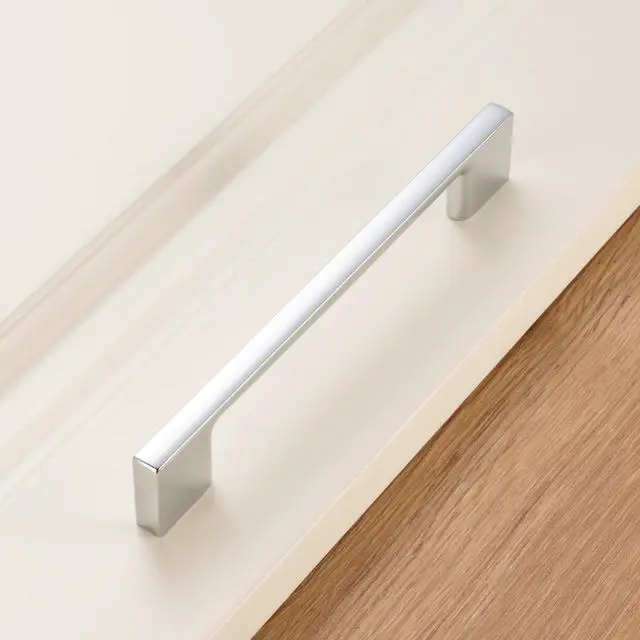 Alt view image 7 of 7 - 10 Pack 5 in Polished Chrome Cabinet Pulls, Drawer Handles P01 | Solid Metal, Sturdy, Comfortable, Wide Foot Hardware, Kitchen Cabinet Pulls, for Dresser Cupboard Bedroom Bathroom Vanity