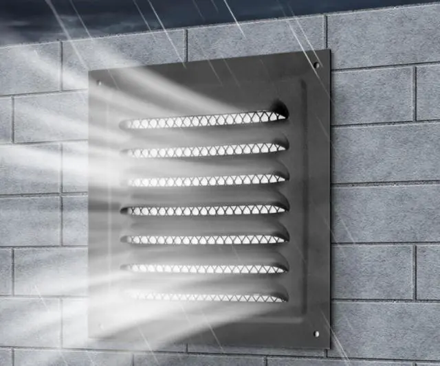 Alt view image 3 of 6 - 2pcs Attic Vent Soffit Vent Aluminum Wall Vent Metal Shed Vent Square Vent Louver Vent Grille with Built-in Insect Screen for Exterior Door House Attic Garage Ceiling (Black 6" x 6"-2 Pack)