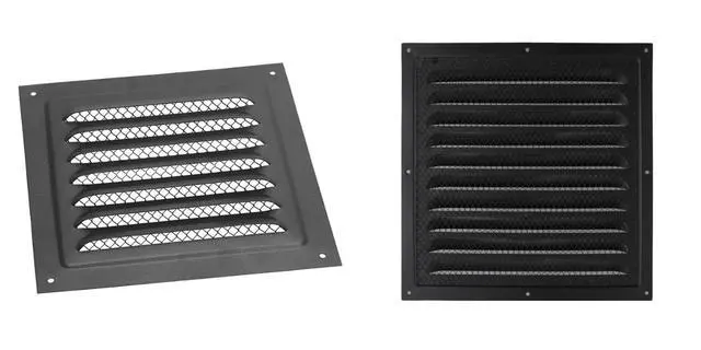 Alt view image 6 of 6 - 2pcs Attic Vent Soffit Vent Aluminum Wall Vent Metal Shed Vent Square Vent Louver Vent Grille with Built-in Insect Screen for Exterior Door House Attic Garage Ceiling (Black 6" x 6"-2 Pack)
