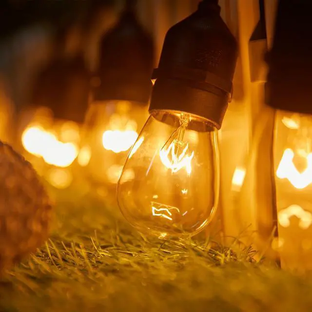 Alt view image 5 of 7 - 26 Pack S14 Incandescent Light Bulbs, Glass, 11W 2700K, Warm White | Waterproof, Dimmable E26 Edison Bulbs for Indoor Outdoor String Lights, Patio Lighting & Replacement Bulbs, UL Listed