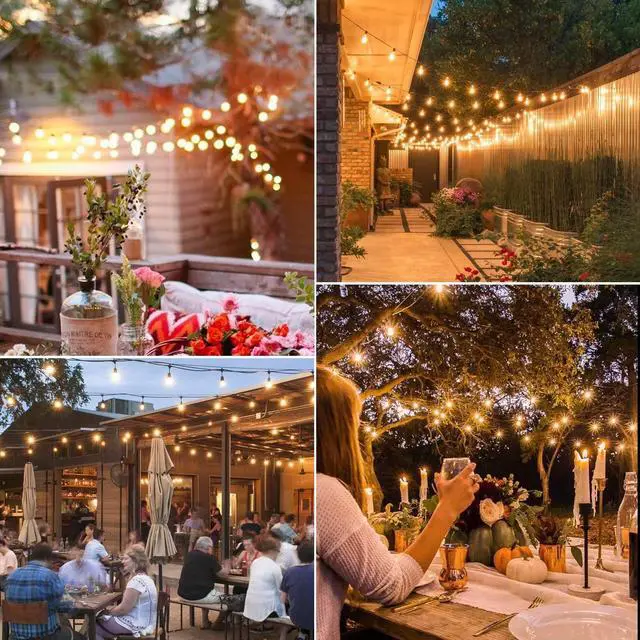 Alt view image 6 of 7 - 26 Pack S14 Incandescent Light Bulbs, Glass, 11W 2700K, Warm White | Waterproof, Dimmable E26 Edison Bulbs for Indoor Outdoor String Lights, Patio Lighting & Replacement Bulbs, UL Listed