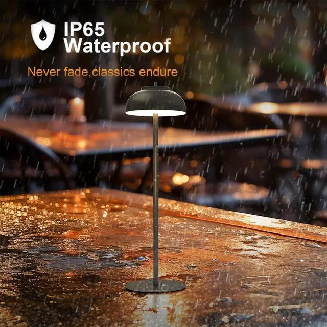 Alt view image 5 of 7 - Cordless Table Lamps, Rechargeable LED Touch Lamp, Black, 2 Pack | Waterproof, 5000mAh battery, 3 color temperatures, 10-100% touch dimming, for patio, table top, dinner, restaurant, home bar