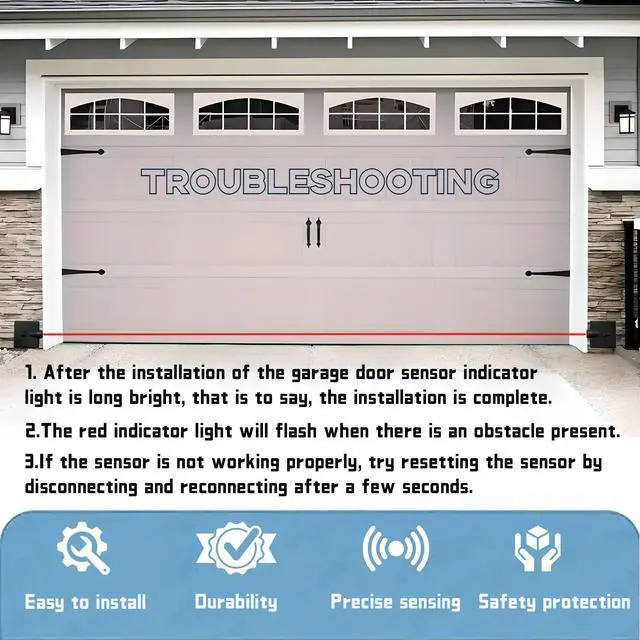 Alt view image 7 of 7 - Garage Door Sensors OEM Replacement for Genie/Overhead Garage Door sensors, GSTB-R STB-BL Garage Sensor for Genie Garage Door Openers Manufactured After 1993.(Receiving&Sending)