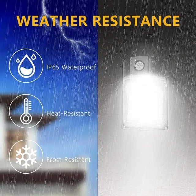 Alt view image 4 of 6 - 30W LED Wall Pack Light with Dusk to Dawn Sensor, 3600LM, 5000K Daylight, 120Vac Led Porch Lights, IP65 Waterproof Outdoor Security Lighting for Garage Warehouse Garden, ETL Certified, 2 Pack