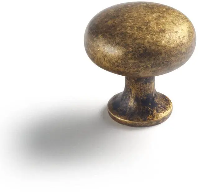 Main image of Vintage Retro Antique Brass Zinc Alloy Cabinet Knob - Single Hole Center Affordable Luxury Cabinet Pull Hardware for Bedroom, Kitchen, 6 Pack