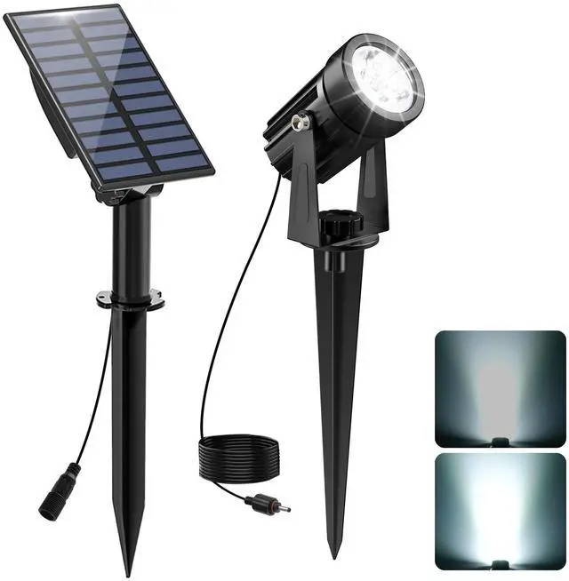 Main image of Solar Spot Lights Outdoor, Solar Landscape Spotlights IP65 Waterproof 9.8ft Cable,Auto On/Off Outdoor Wall Lights for Garden Yard Driveway Porch Walkway Pool (6000K White)