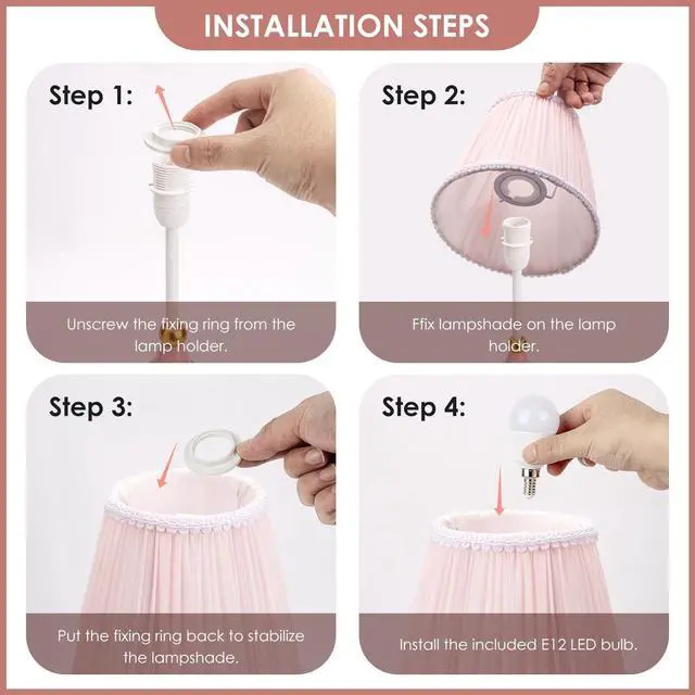 Alt view image 4 of 7 - Kids Table Lamp, Adorable 14 Inch Castle Style Kids Desk Lamp, Pink Bedside Lamp Ideal for Girls Bedroom Decor, Includes LED Bulb