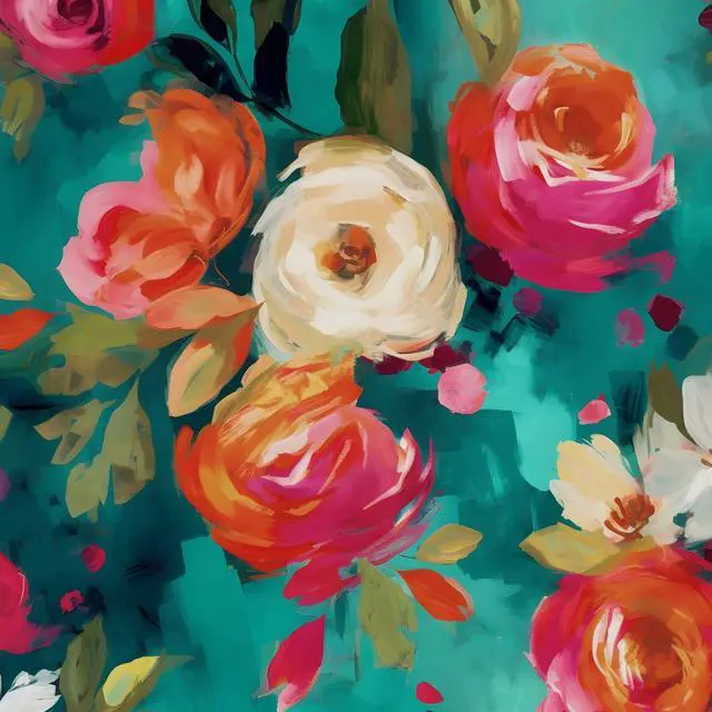 Main image of Floral Wallpaper Peel and Stick Boho Teal Blue 17.5 x 118In | Removable Self Adhesive Renter Friendly Vibrant Watercolor Wall Paper for Bedroom Bathroom Living Room Feature Accent Wall