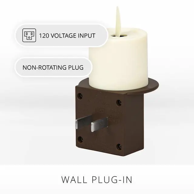 Alt view image 2 of 7 - Flameless Candle Nightlight w/Dusk to Dawn Light Dark Auto Sensor, Bronze Wall Plug Indoor Night LED Light w/Real-Flame Effect Technology, Bathroom Bedroom Hallway, No Remote Needed