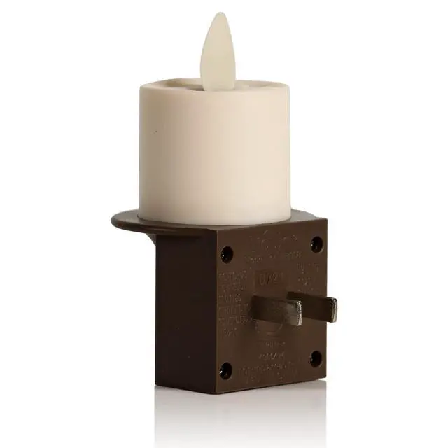 Alt view image 5 of 7 - Flameless Candle Nightlight w/Dusk to Dawn Light Dark Auto Sensor, Bronze Wall Plug Indoor Night LED Light w/Real-Flame Effect Technology, Bathroom Bedroom Hallway, No Remote Needed