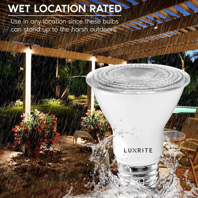 Alt view image 2 of 6 - 4 Pack PAR20 LED Bulbs, 50W Equivalent, 2700K Warm White, Dimmable LED Spotlight Bulb, Indoor Outdoor, 7W, 500 Lumens, Wet Rated, E26 Standard Base, UL Listed