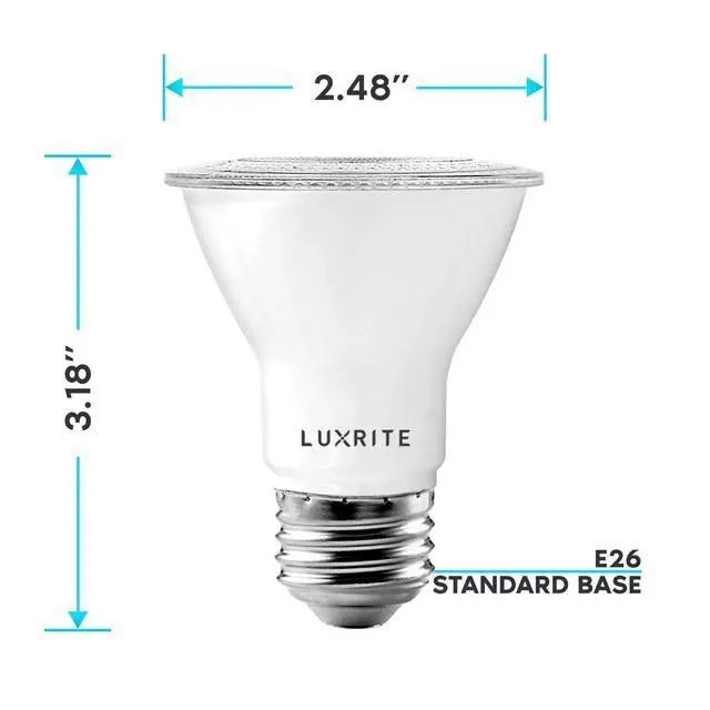 Alt view image 4 of 6 - 4 Pack PAR20 LED Bulbs, 50W Equivalent, 2700K Warm White, Dimmable LED Spotlight Bulb, Indoor Outdoor, 7W, 500 Lumens, Wet Rated, E26 Standard Base, UL Listed