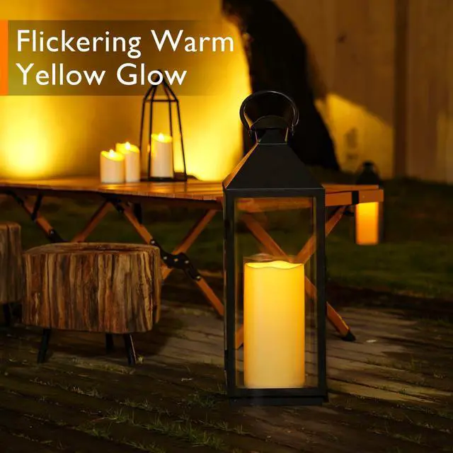 Alt view image 6 of 7 - 6" x 12" Extra Large Outdoor Waterproof Candle with Auto 6-Hour Timer, Ivory Plastic Made, Long Last for Half A Year
