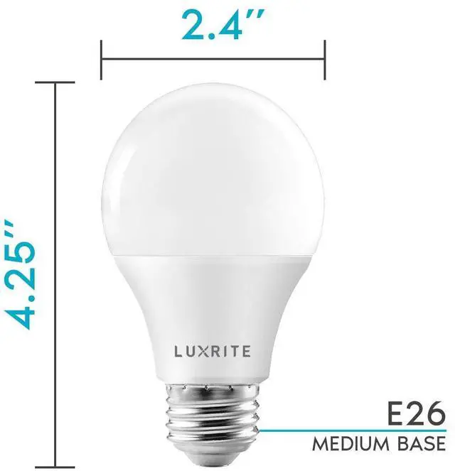 Alt view image 5 of 7 - A19 LED Bulb 75W Equivalent, 1100 Lumens, 2700K Warm White, Dimmable Standard LED Light Bulbs 11W, Enclosed Fixture Rated, Energy Star, E26 Medium Base - Indoor and Outdoor (4 Pack)
