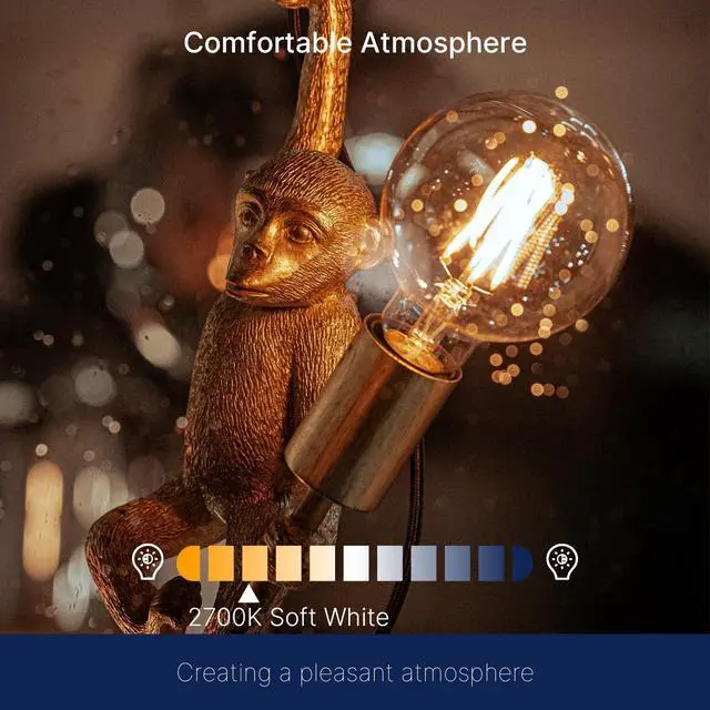 Alt view image 6 of 7 - G16.5 Dimmable LED Candelabra Bulbs 60W Equivalent, LED E12 Chandelier Light Bulbs, 550LM, CRI90, 5.5W, AC 120V, 6 Pack, 2700K Soft White