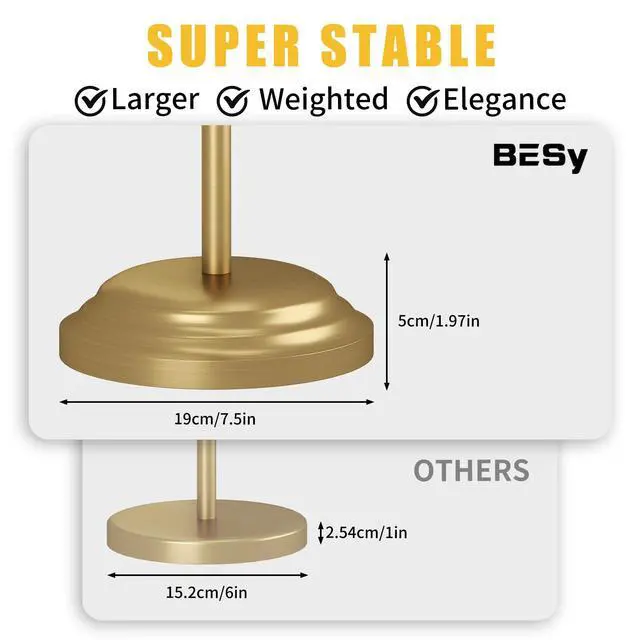 Alt view image 6 of 7 - Toilet Paper Holder Floor Stand, Bathroom Freestanding Gold | Toilet Tissue Roll Holder, Free Standing Rack with Storage, Weighted Base Accessories, SUS304 Stainless Steel Rustproof
