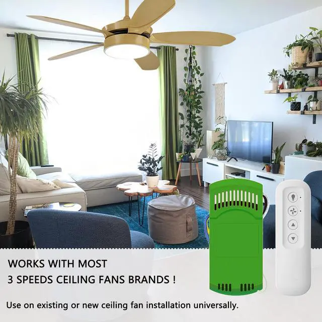 Alt view image 3 of 7 - Ceiling Fan Remote Control Kit with Receiver, Replacement for Hunter 99770 | Compatible with Hunter 99770, 99772, 99392, 99813, 99122, Universal 3-Speeds Remote Control Kit, Fans Control with Dimmer