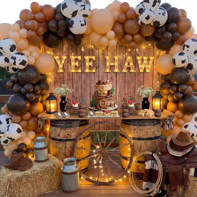 Alt view image 2 of 7 - 6 Pcs Western Party Decorations Yee Haw LED Light up Sign West Neon Birthday Table Decorations for Cowboy Cowgirl Western Themed Birthday Baby Shower Party Decor