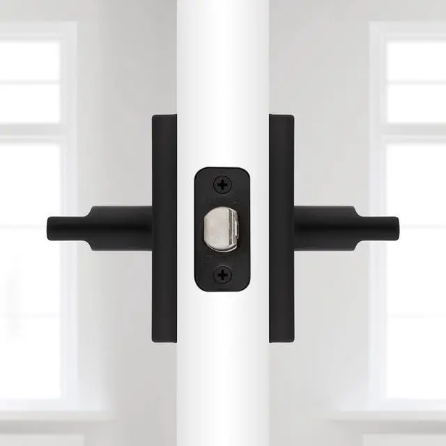 Alt view image 4 of 7 - Halifax Interior Passage Door Handle, Lever For Closet and Hallway Doors, Reversible Non-Locking Handle Lever, Matte Black, with Microban Protection