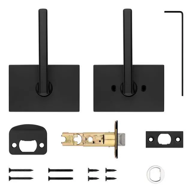 Alt view image 6 of 7 - Halifax Interior Passage Door Handle, Lever For Closet and Hallway Doors, Reversible Non-Locking Handle Lever, Matte Black, with Microban Protection