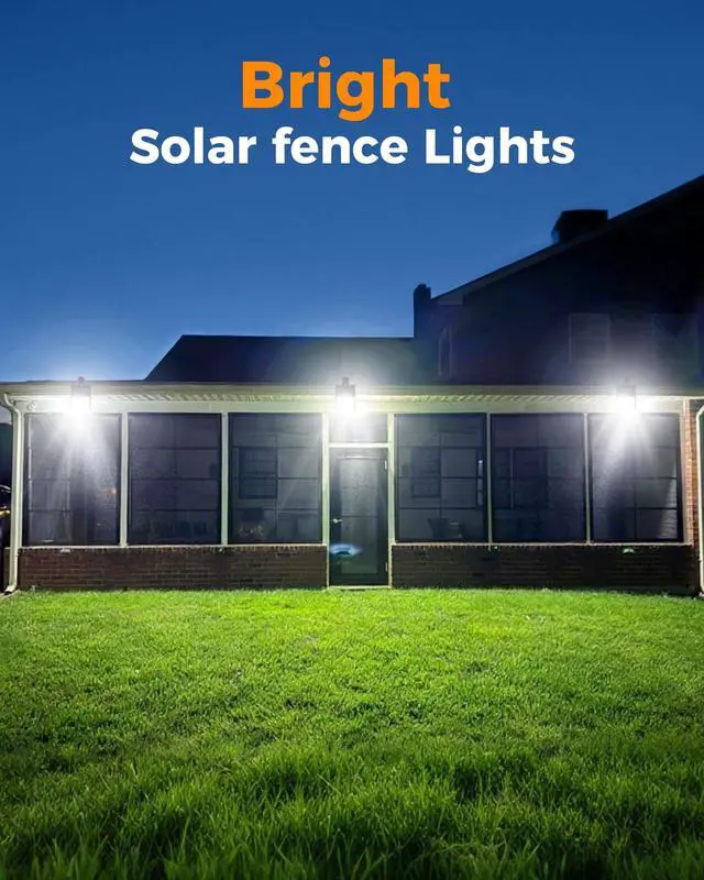 Alt view image 6 of 7 - 2 Pack Clip On Solar Lights Outdoor, 600LM Motion Sensor Solar Fence Lights, No Drill Installation Solar Lights for Fence Deck Railing Gutter, IP65 Waterproof Outdoor Security Lights