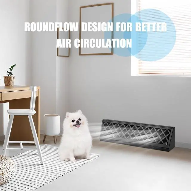 Alt view image 5 of 6 - 2 Pcs 15 Inch Baseboard Register Duct Opening Size Modern Design Vent Covers for Home Floor Wall Baseboard Air Covers Supply Floor Diffuser Including Screws (Black)