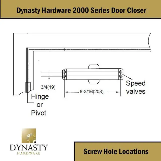 Alt view image 3 of 5 - Door Closer, Commercial Hydraulic Closer, Self-Closing, Spring Size 2, Surface Mount, Sprayed Duronotic Bronze, Series 2000