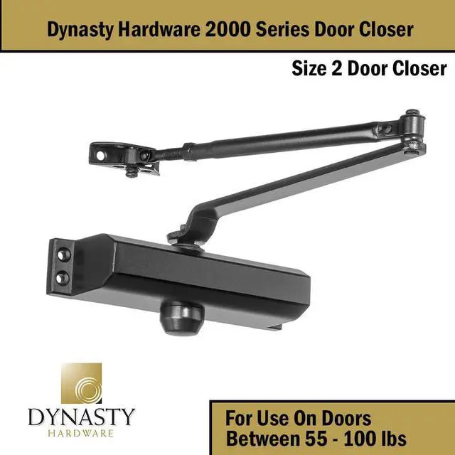 Alt view image 2 of 5 - Door Closer, Commercial Hydraulic Closer, Self-Closing, Spring Size 2, Surface Mount, Sprayed Duronotic Bronze, Series 2000