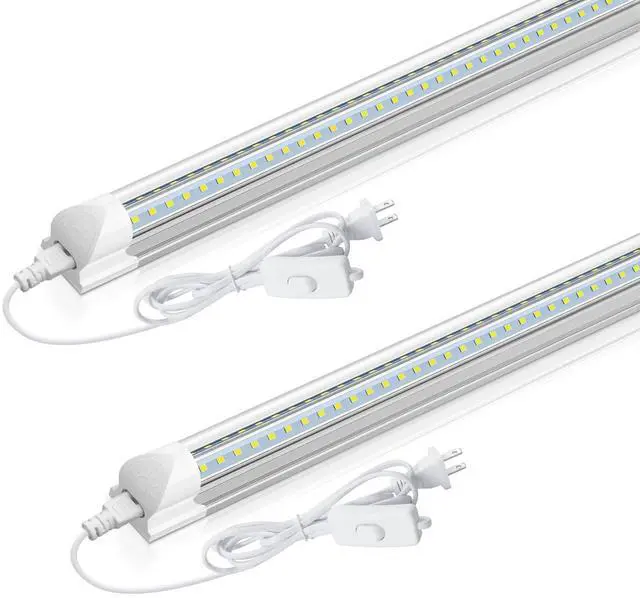 Main image of CNSUNWAY LED Shop Light 2FT, 22W 3300LM 6500K, V-Shape T8 LED Tube Lights | Ceiling and Utility Shop Lights, Linkable Light Fixture for Workshop, Garage, Workbench, Warehouse, ETL Listed (2 Pack)