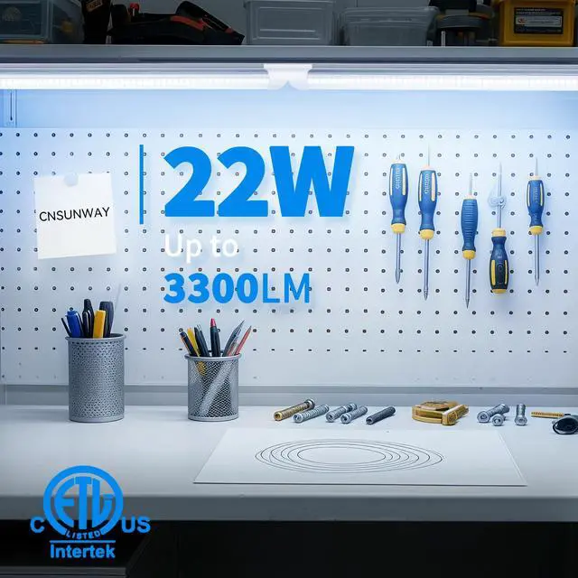 Alt view image 5 of 7 - CNSUNWAY LED Shop Light 2FT, 22W 3300LM 6500K, V-Shape T8 LED Tube Lights | Ceiling and Utility Shop Lights, Linkable Light Fixture for Workshop, Garage, Workbench, Warehouse, ETL Listed (2 Pack)