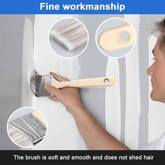 Alt view image 5 of 6 - 30PCS Paint Roller Kit with Extension Pole-2 to 4 FT,Wall Painting Supplies with Paint Edger Roller Brush 12",House Painting Set with Rainsuit & Drop Cloth for Home|Office|Shop Professional Painting