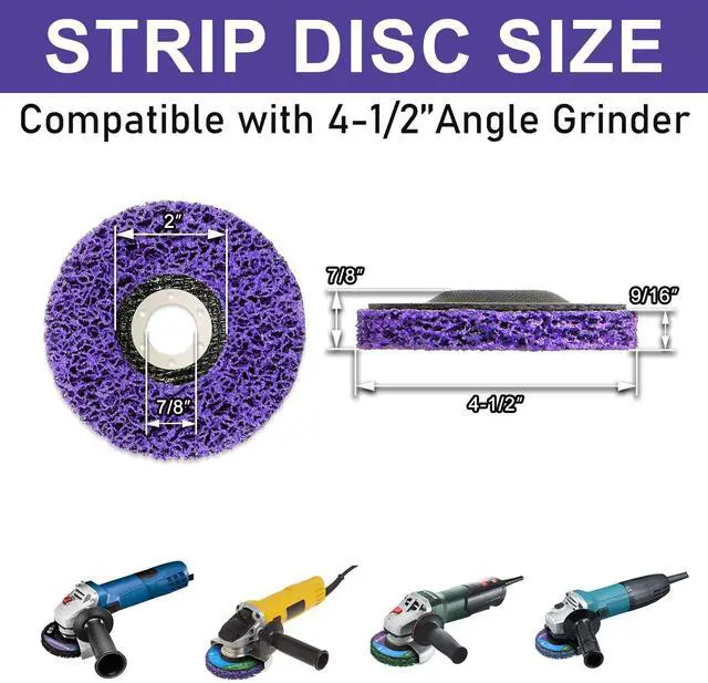 Alt view image 3 of 7 - Paint Stripping Discs 12-Pack, 4-1/2" Purple Strip Disc Wheel for Angle Grinder, Ideal for Paint, Rust, and Grime Removal, Metal and Wood Stripping