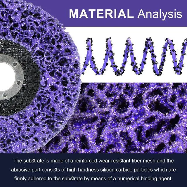 Alt view image 5 of 7 - Paint Stripping Discs 12-Pack, 4-1/2" Purple Strip Disc Wheel for Angle Grinder, Ideal for Paint, Rust, and Grime Removal, Metal and Wood Stripping